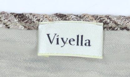Womens UK Size M Viyella Beige Basic T-Shirt