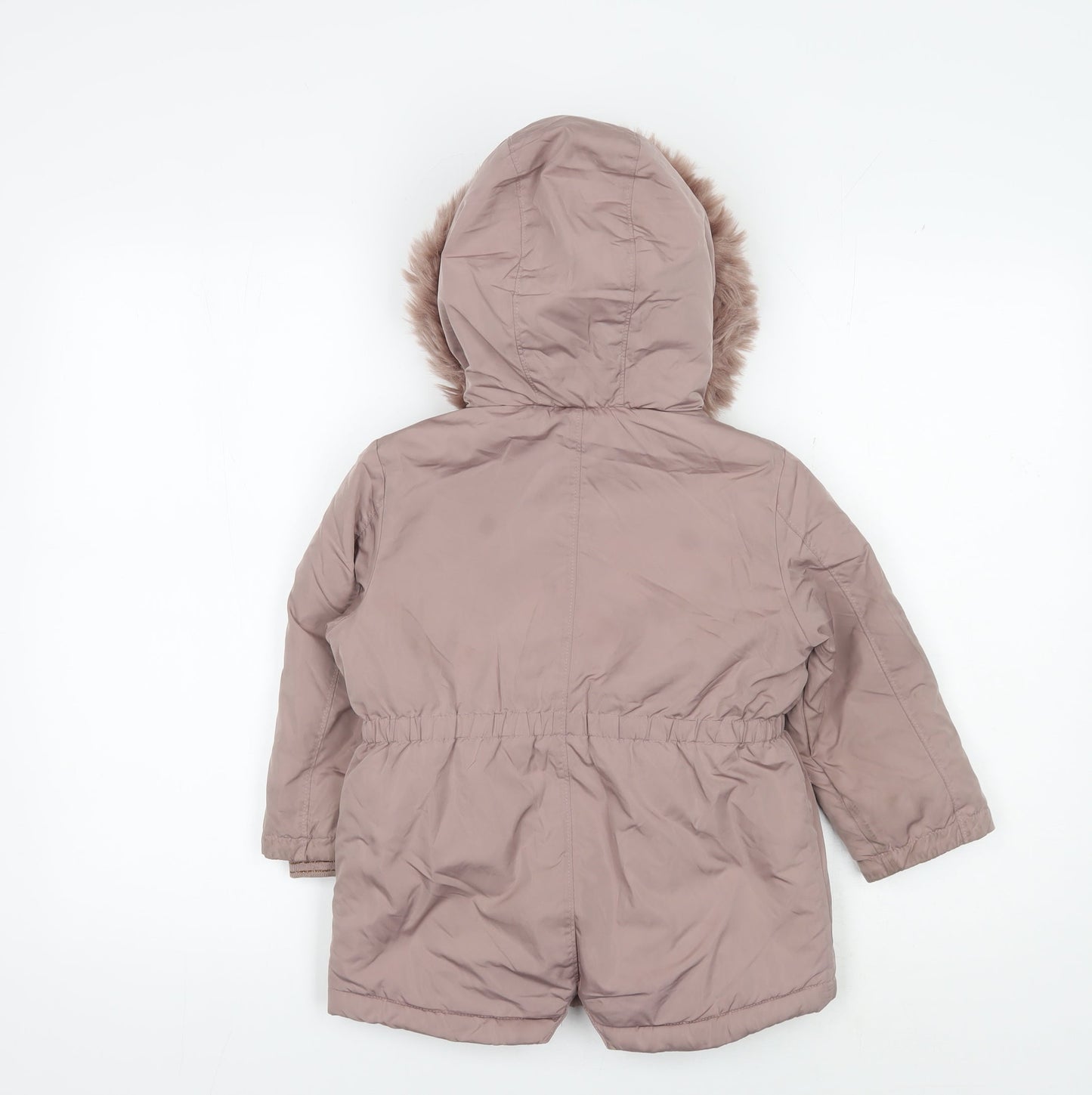 Next Girls Brown Parka Coat 3-4 Years Hooded Winter