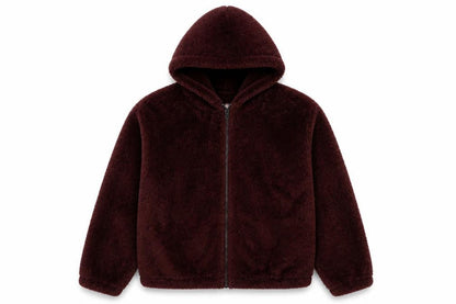 Pull&Bear Men’s Brown Fleece Hooded Jacket M