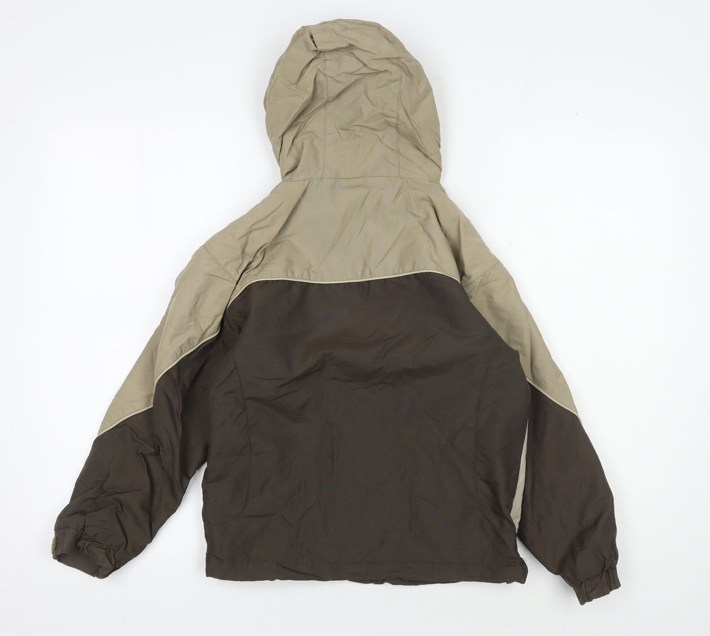 Animal Boys' XS Beige Brown Hooded Puffer Jacket - Winter Essential