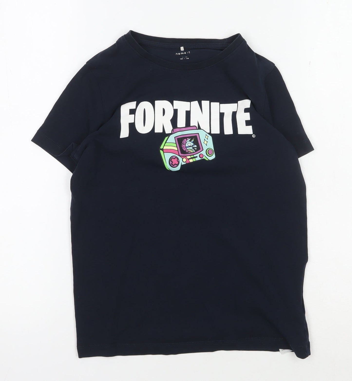 name it Girls Black Fortnite T-Shirt 9-10 Years Graphic Print