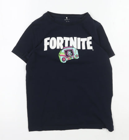 name it Girls Black Fortnite T-Shirt 9-10 Years Graphic Print