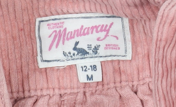 Mantaray Pink Corduroy Dungaree 12-18 Months Unisex