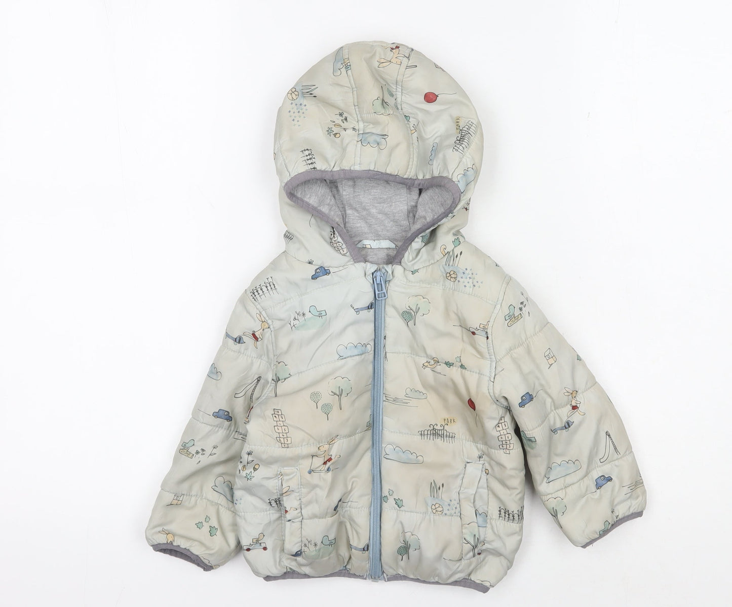 Marks and Spencer Unisex Blue Puffer Jacket 12-18 Months
