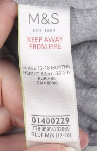 Marks and Spencer Unisex Blue Puffer Jacket 12-18 Months