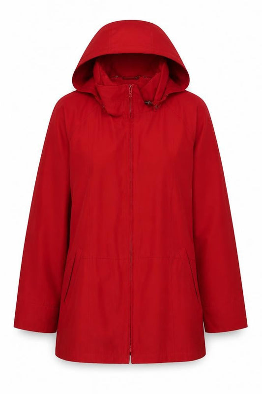 Womens UK Size M London Fog Red Rain Coat