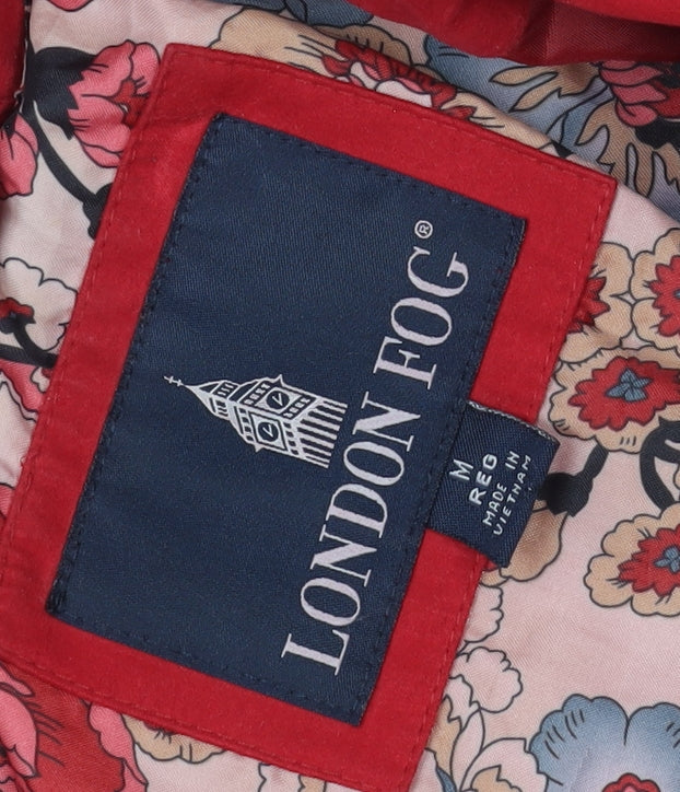 Womens UK Size M London Fog Red Rain Coat