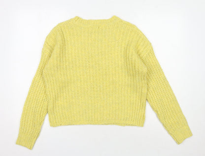 Womens UK Size S Jacqueline de Yong Yellow Pullover Jumper