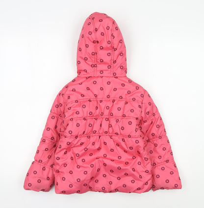 Peppa Pig Girls Pink Floral Puffer Jacket 5-6 Years