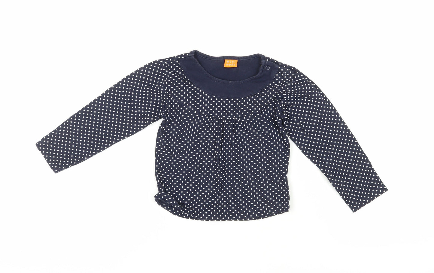 Mini Mode Girls Blue Polka Dot Long Sleeve T-Shirt 3-4 Years