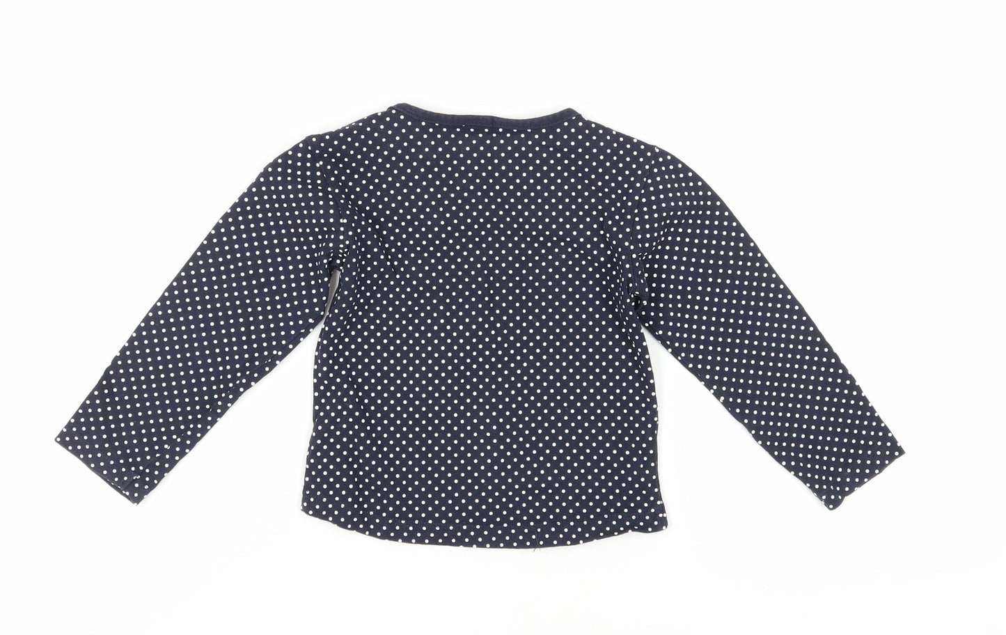 Mini Mode Girls Blue Polka Dot Long Sleeve T-Shirt 3-4 Years