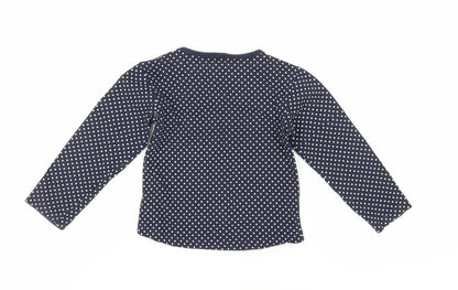 Mini Mode Girls Blue Polka Dot Long Sleeve T-Shirt 3-4 Years