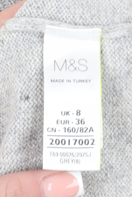 Womens UK Size 8 Marks and Spencer Grey Pullover Jumper