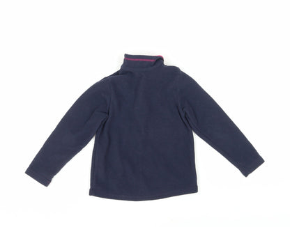 Decathlon Girls Blue Fleece 1/2 Zip Sweatshirt 4-5 Years