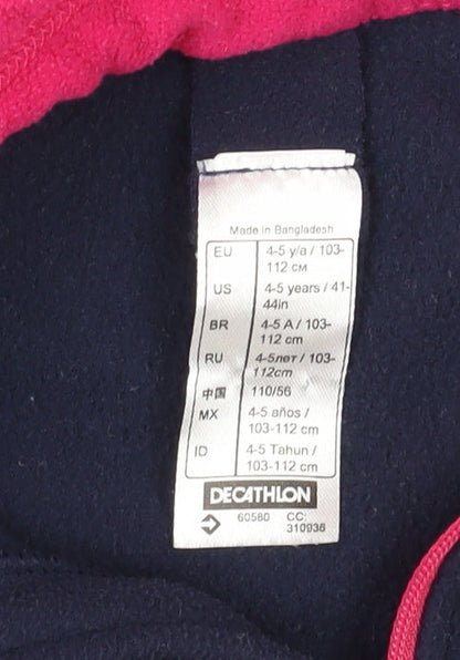 Decathlon Girls Blue Fleece 1/2 Zip Sweatshirt 4-5 Years