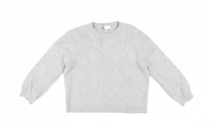 Apricot Women's Grey Argyle Pullover Jumper UK 14