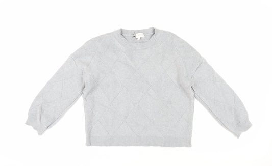 Apricot Women's Grey Argyle Pullover Jumper UK 14