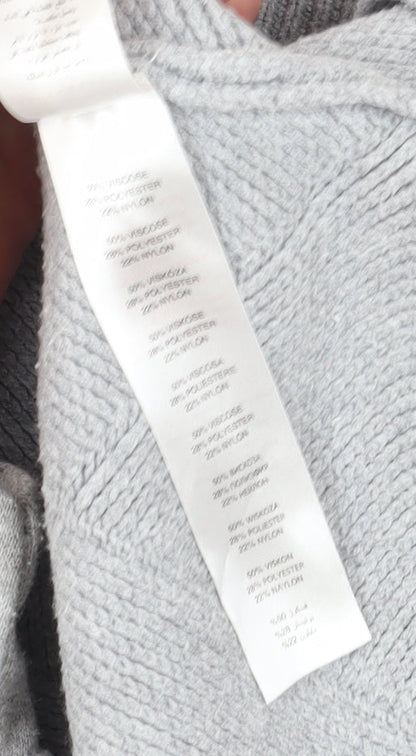 Apricot Women's Grey Argyle Pullover Jumper UK 14