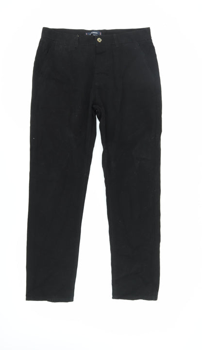 Kangol Men's Black Cotton Trousers Size 34 Regular