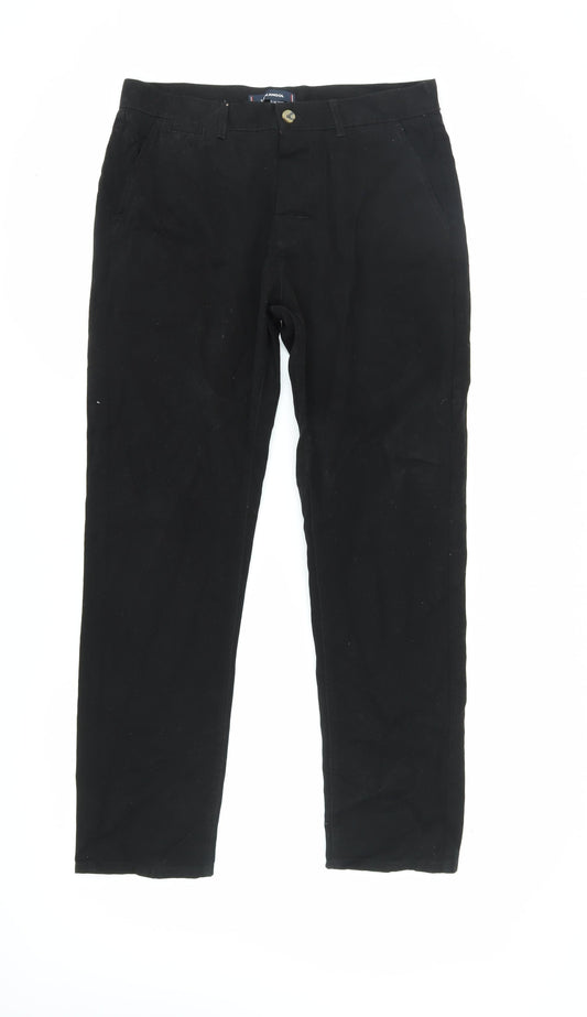 Kangol Men's Black Cotton Trousers Size 34 Regular