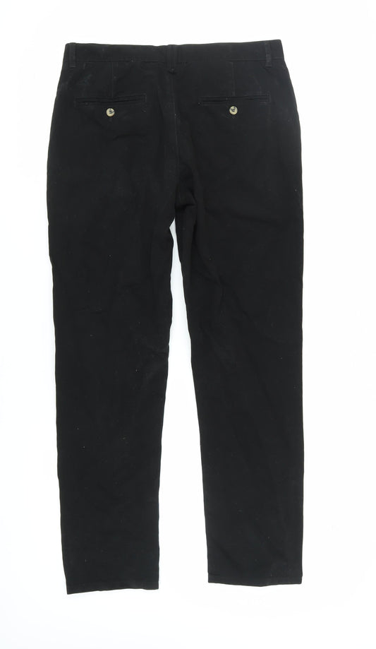 Kangol Men's Black Cotton Trousers Size 34 Regular