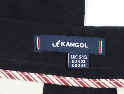 Kangol Men's Black Cotton Trousers Size 34 Regular