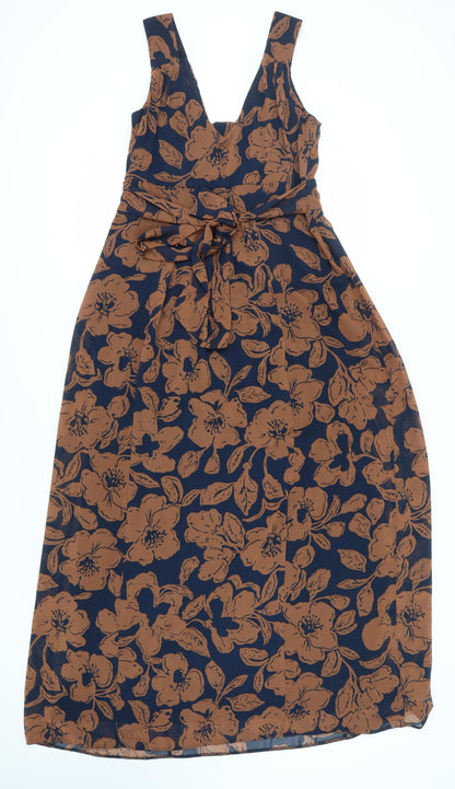 Wallis Women's Multicoloured Floral Midi Dress - Size 12