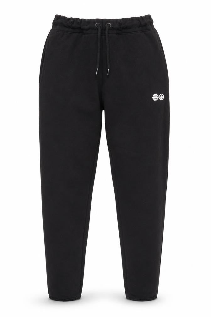 Mens UK Size M Crosshatch Relaxed Fit Jogger Black Trousers