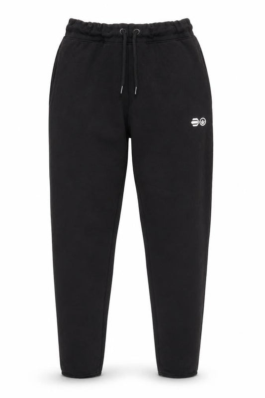 Mens UK Size M Crosshatch Relaxed Fit Jogger Black Trousers