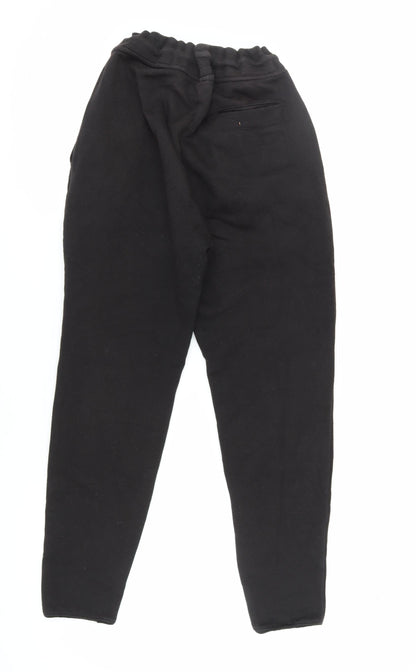 Mens UK Size M Crosshatch Relaxed Fit Jogger Black Trousers