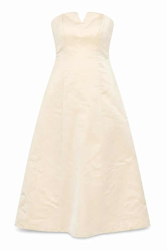 BHS Women's Beige Long A-Line Formal Dress, Size 8