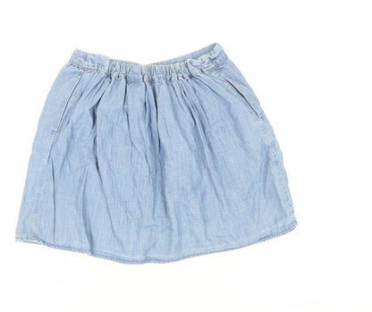 H&M Girls Blue Denim A-Line Skirt, Age 9