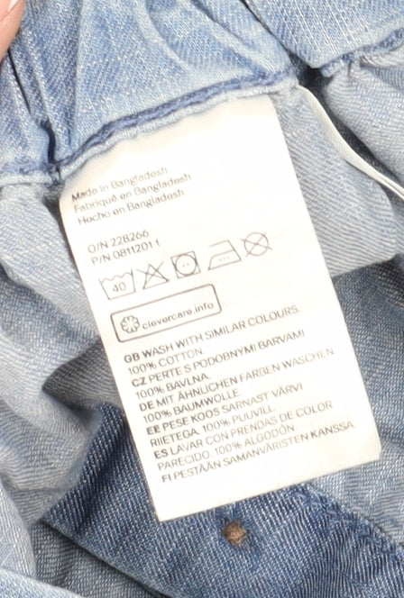 H&M Girls Blue Denim A-Line Skirt, Age 9