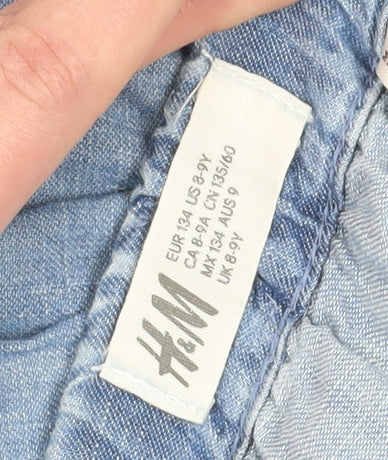 H&M Girls Blue Denim A-Line Skirt, Age 9