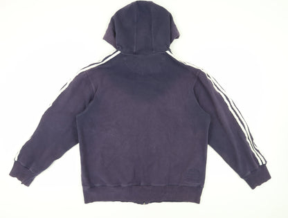 Adidas Men's Blue Medium Hoodie Full Zip Sports