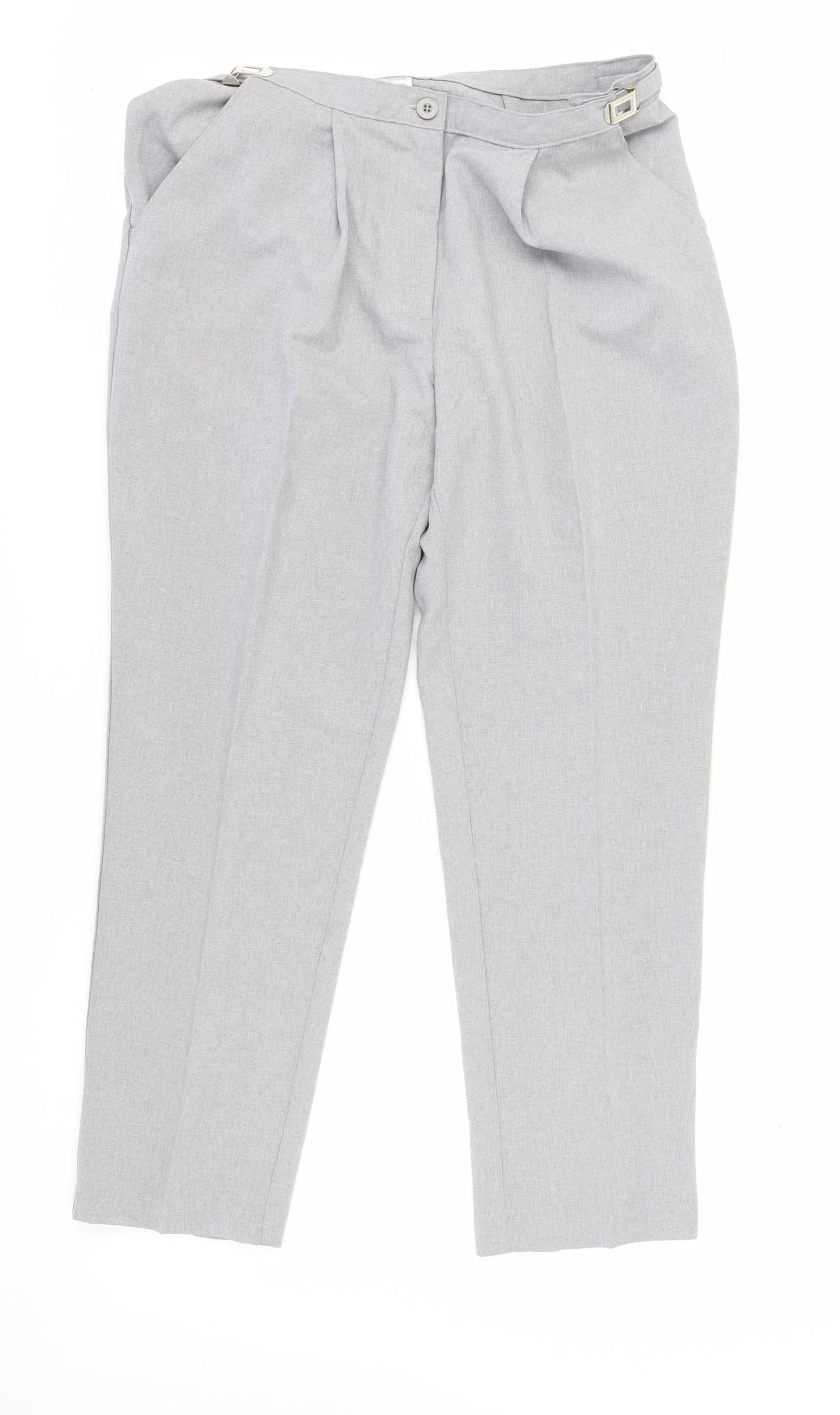 Womens UK Size 16 Damart Regular Fit BusinessCasual Grey Trousers
