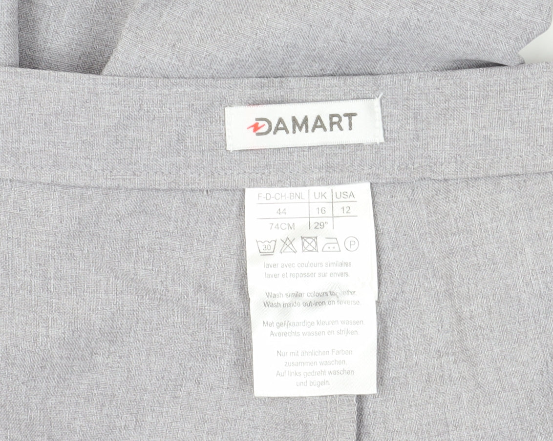 Womens UK Size 16 Damart Regular Fit BusinessCasual Grey Trousers