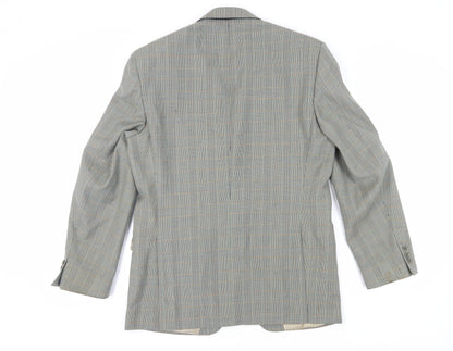 Claytons Men's Grey Check Blazer 40R, Notch Lapel