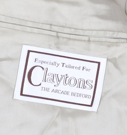 Claytons Men's Grey Check Blazer 40R, Notch Lapel