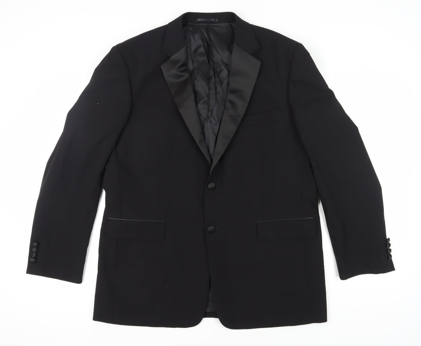 Mens UK Size 44 Moss Bros Regular Black Suit Tuxedo