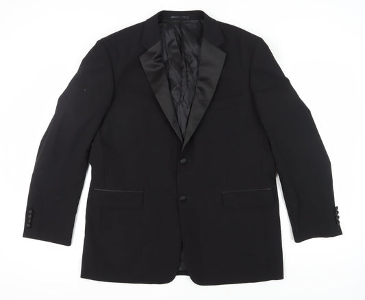 Mens UK Size 44 Moss Bros Regular Black Suit Tuxedo