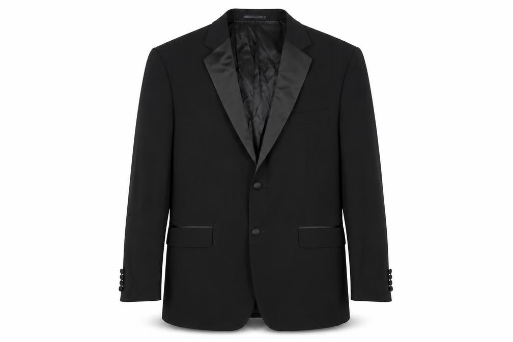 Mens UK Size 44 Moss Bros Regular Black Suit Tuxedo