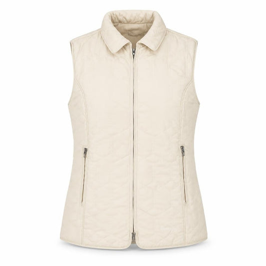 Grenouille Women's Beige Quilted Sleeveless Waistcoat Size 10