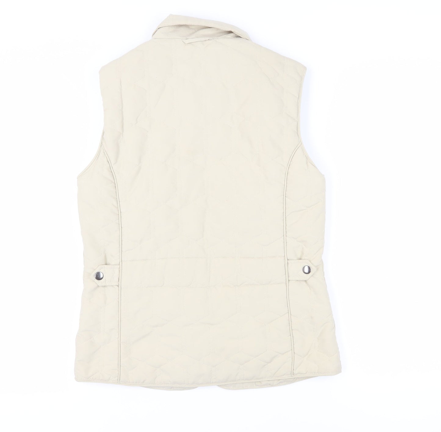 Grenouille Women's Beige Quilted Sleeveless Waistcoat Size 10