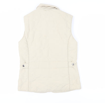 Grenouille Women's Beige Quilted Sleeveless Waistcoat Size 10