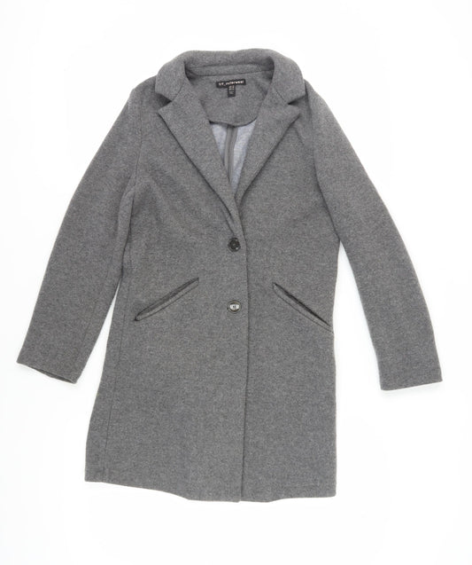 trf_outerwear Women's Grey Wool Overcoat Size 10