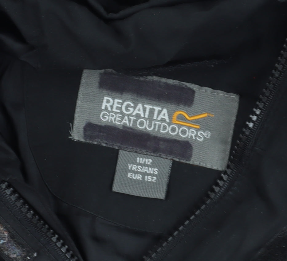 Regatta Boys Black Hooded Winter Jacket 11-12 Years