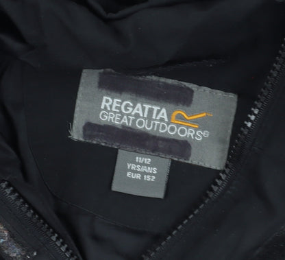 Regatta Boys Black Hooded Winter Jacket 11-12 Years