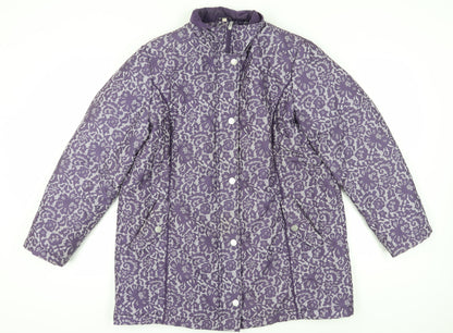 Womens UK Size L Anna Rose Purple Puffer Jacket