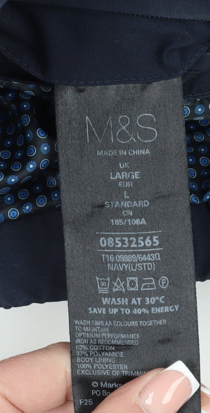 Mens UK Size L Marks and Spencer Blue Basic Jacket